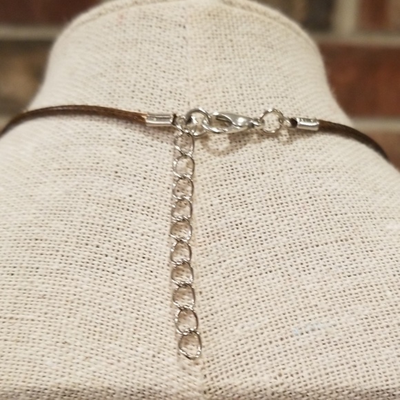 Brown Leather Rope Necklace with Dove Pendant - Picture 6 of 7